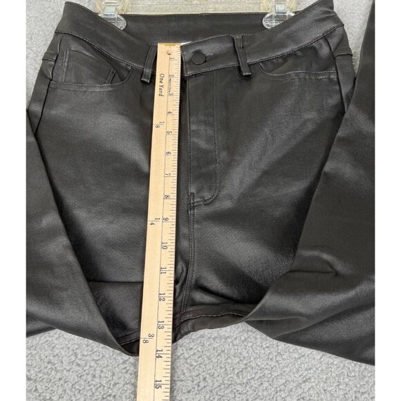 NWT MESHKI Womens Ada Coated Skinny Faux LeatherJeans Black Size Medium Romantic - Picture 7 of 12